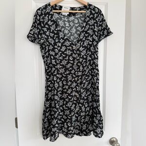 RVCA Black and White Floral Mini Dress